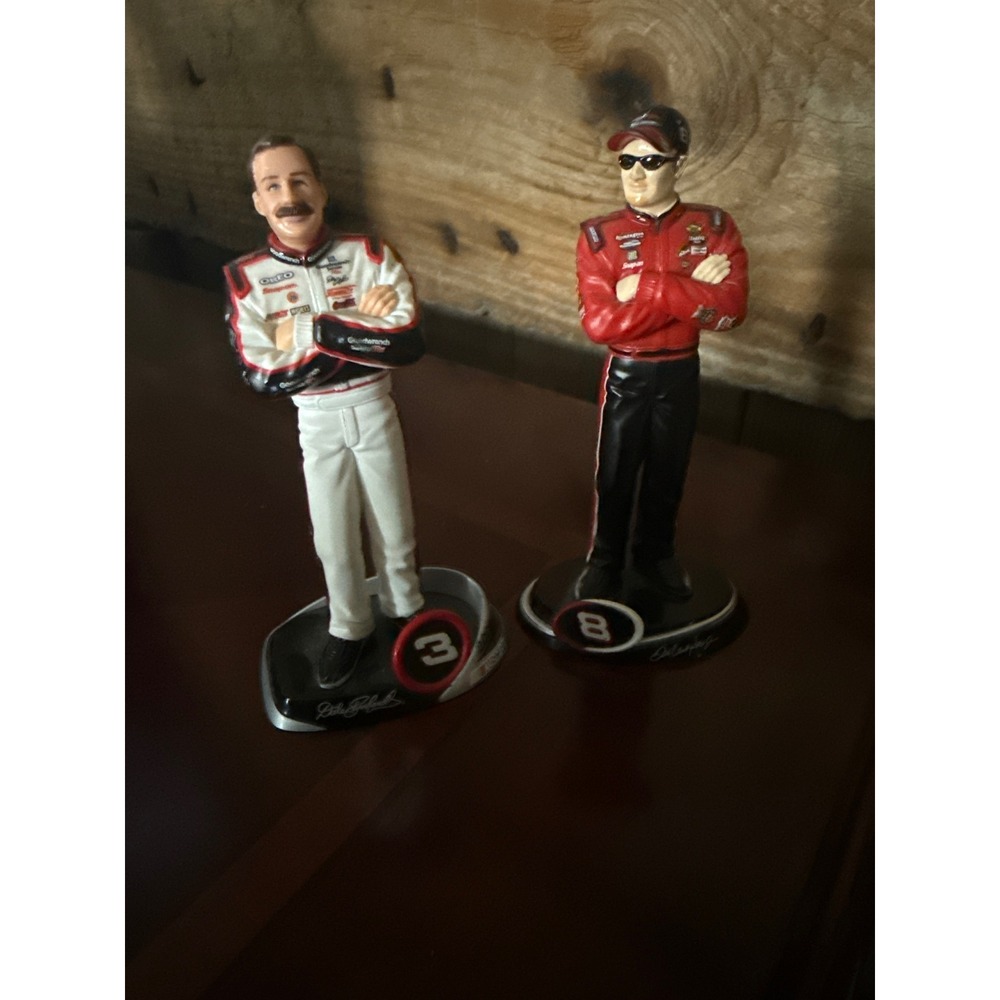 NASCAR Dale Earnhardt Sr #3 & Dale Jr #8 Figurine Set 2005 Dale Earnhardt Inc